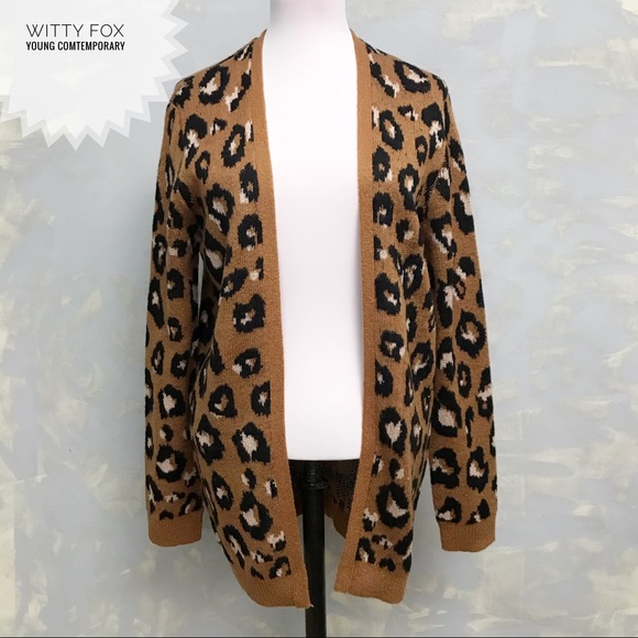 Witty Fox Sweaters - NWT Witty Fox Leopard Long Cardigan Contemporary